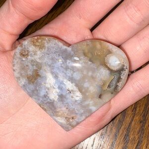 Heart-Shaped Flower Agate Stone